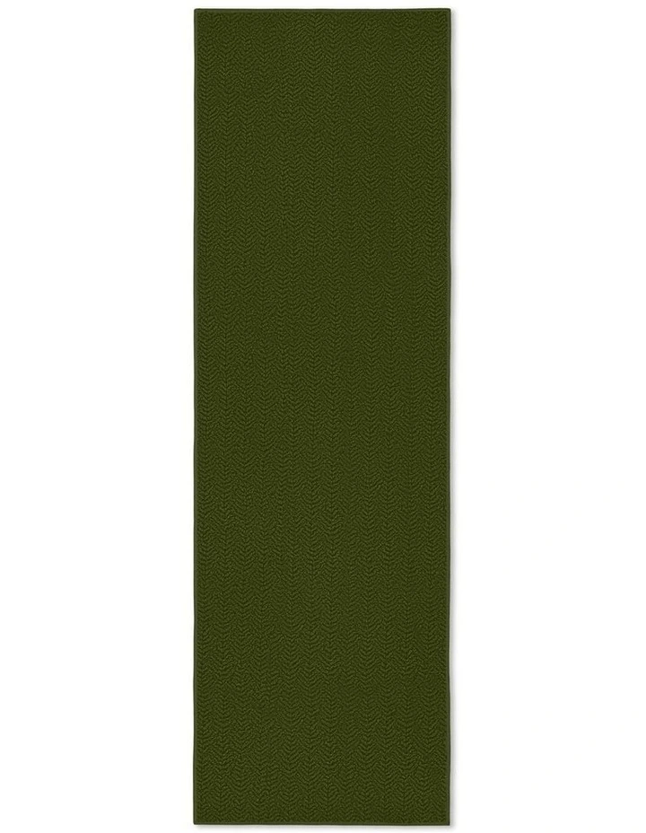 Peace Washable Vegan Shearling Runner Rug in Olive