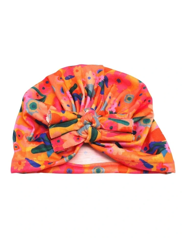 Pop Floral Bow Turban in Multi