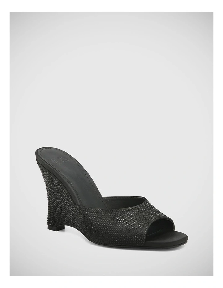 Vecino Satin Sandal in Black
