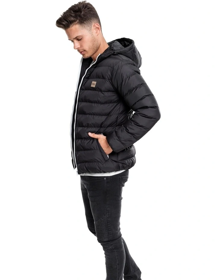 Hooded Bubble Jacket in Black