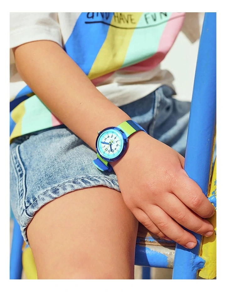 Stripy Blue Watch in Blue
