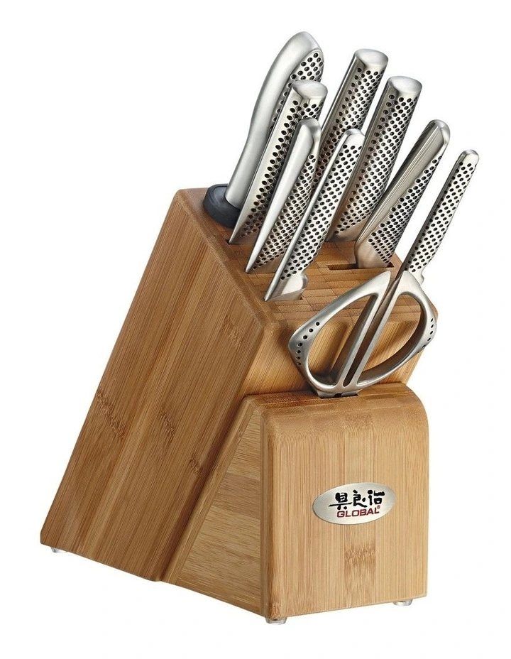 Takashi 10 Piece Knife Block Set in Light Brown