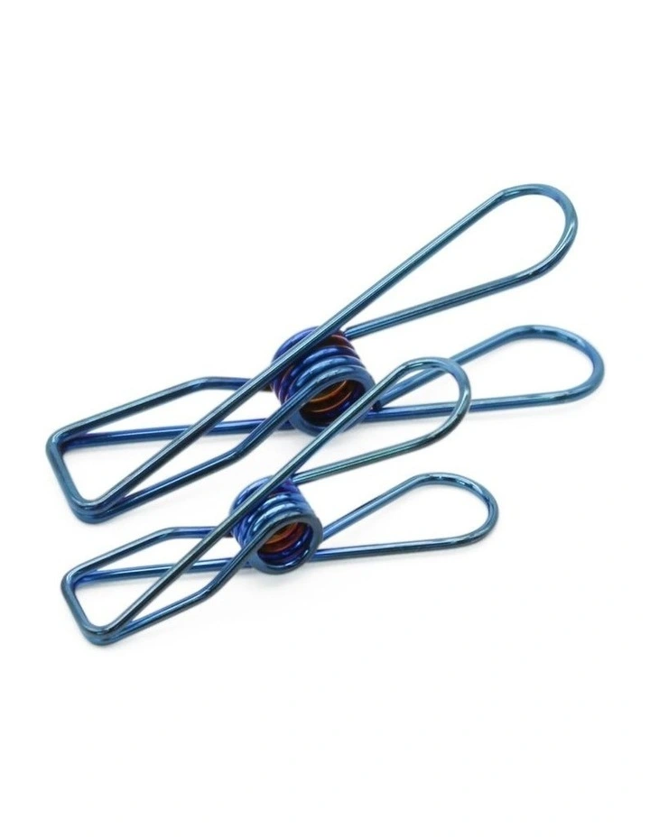 Small & Large Stainless Steel Pegs 40 Pack in Blue