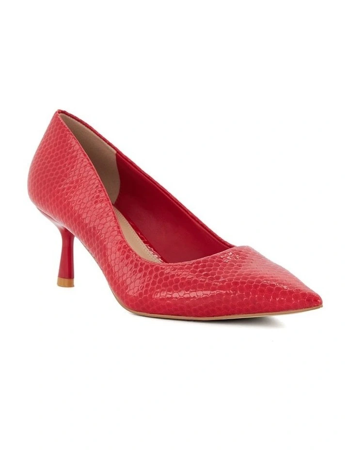 Angelina Pump in Red Reptile
