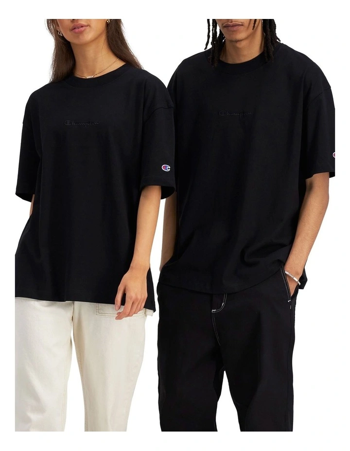 Heritage New Script Tee in Black