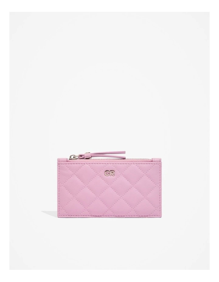 Quilted Credit Card Purse in Rose