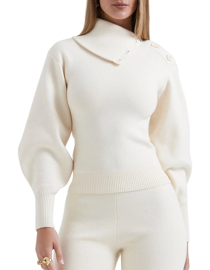 Adelita Cashmere Blend Sweater in Cream
