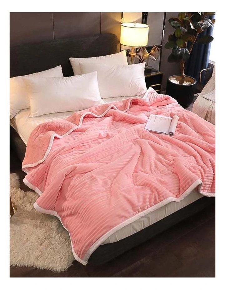 Thick Throw Blanket X2 in Pink