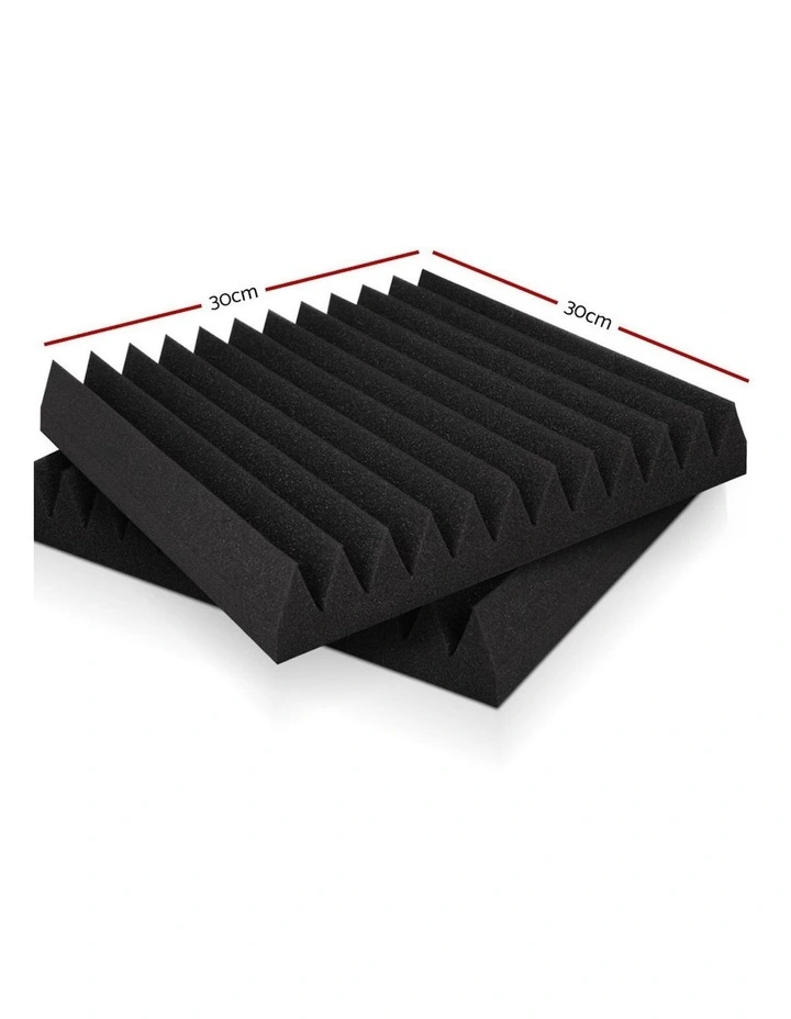 60pcs Acoustic Foam Panels Tiles Studio Sound Absorbtion Wedge in Black