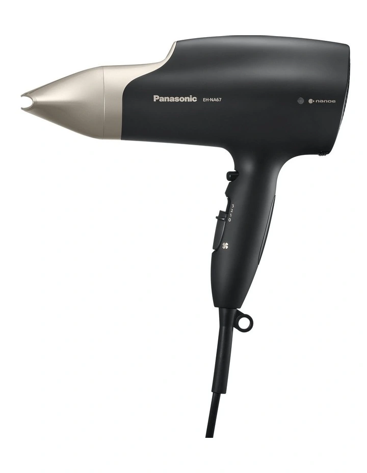 Hair Dryer with Nanoe and Oscillating Quick-Dry Nozzle in Black