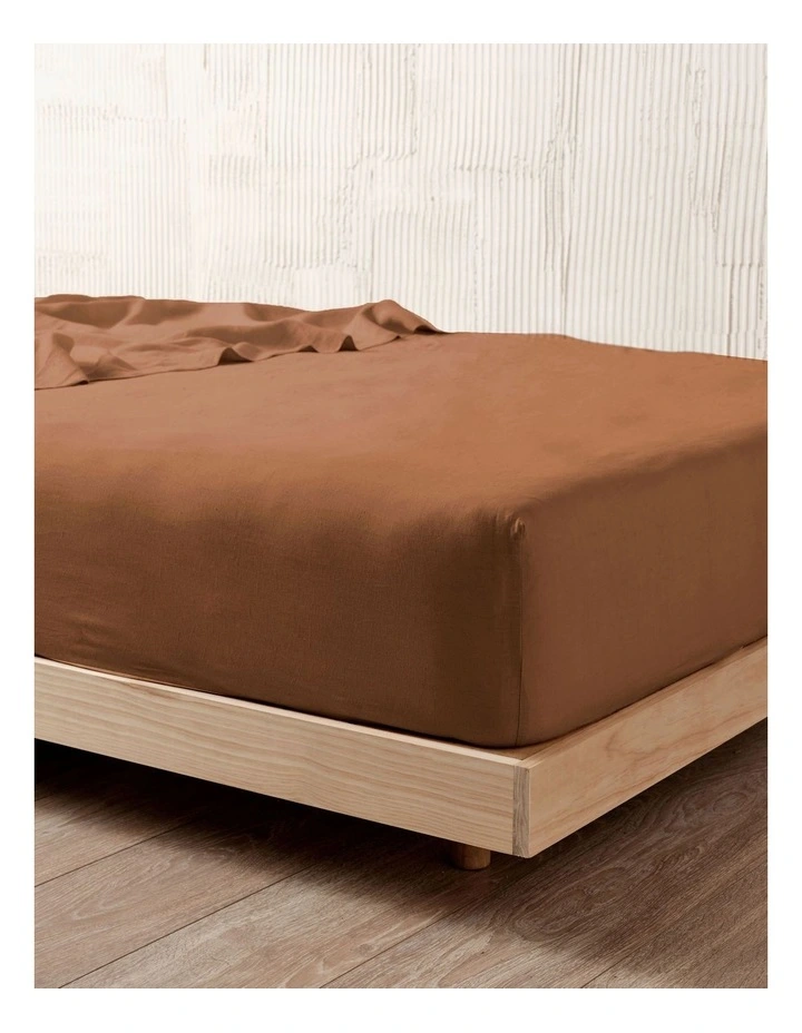 Nimes Fitted Sheet In Cinnamon
