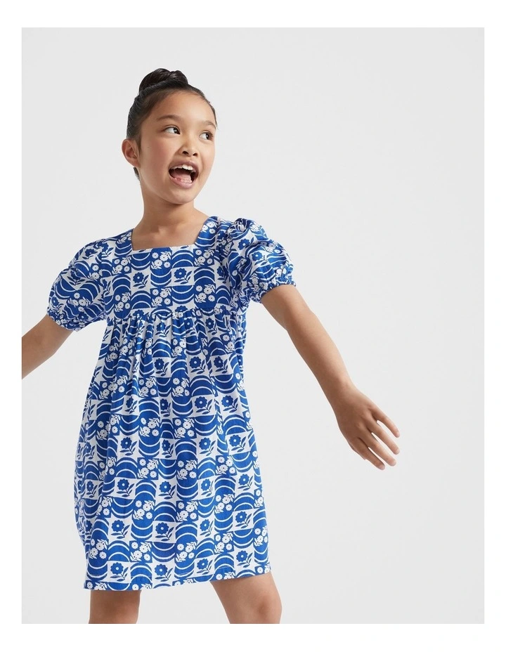 Floral Dress in Cobalt Blue