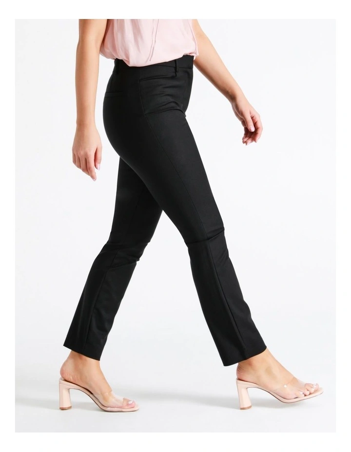 Helena High Rise Full Length Organic Blend Cotton Sateen Pants in Black