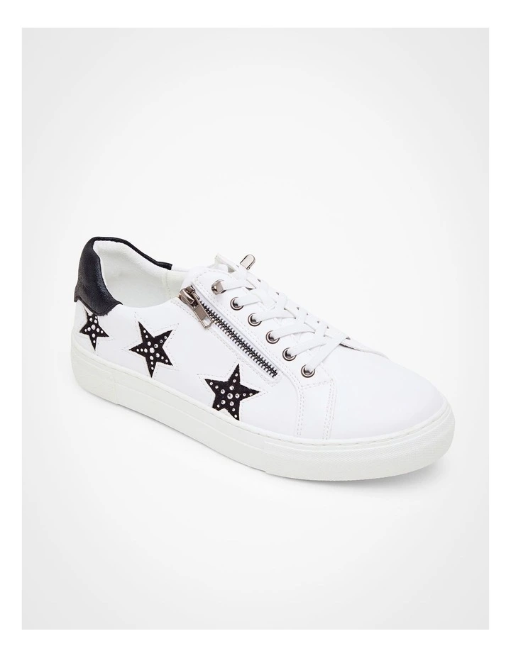Star Bejewelled Sneakers in White