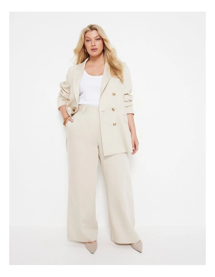 The Soft Twill Wide Leg Trouser in Ecru