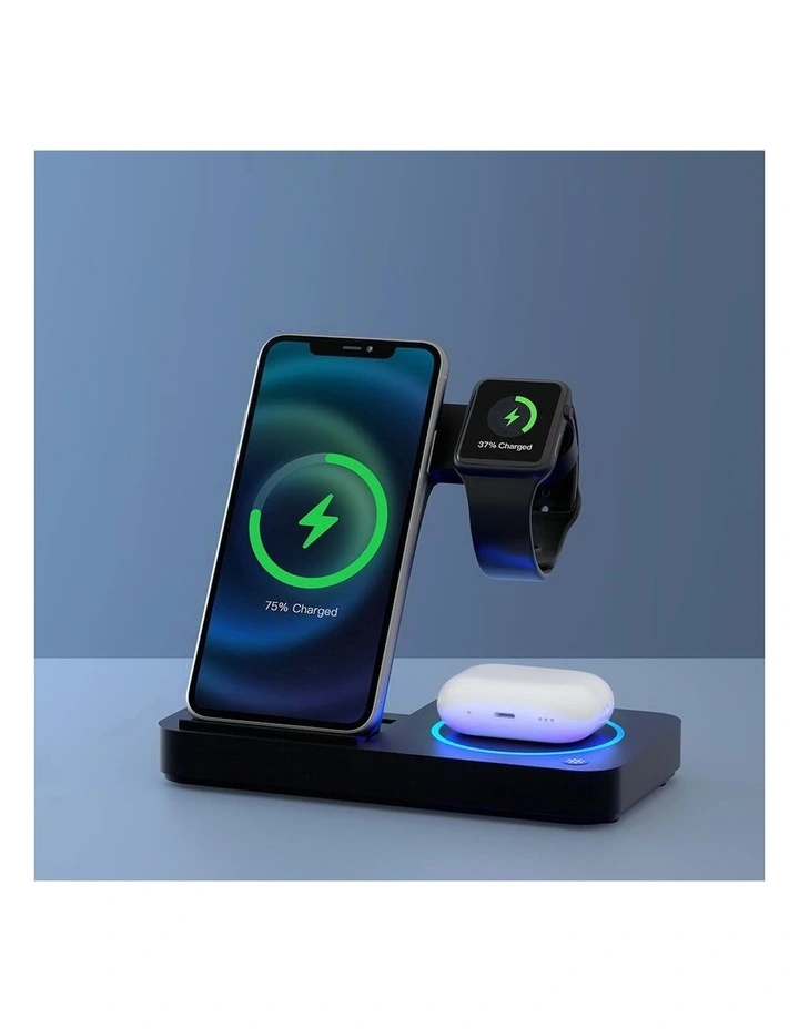 4-in-1 Wireless Charger Station in Black