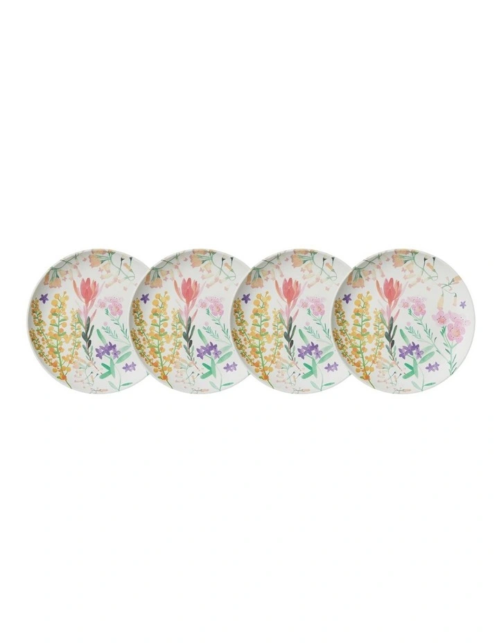 Wildflowers Bamboo Plate 25.5cm Set of 4 in Multi