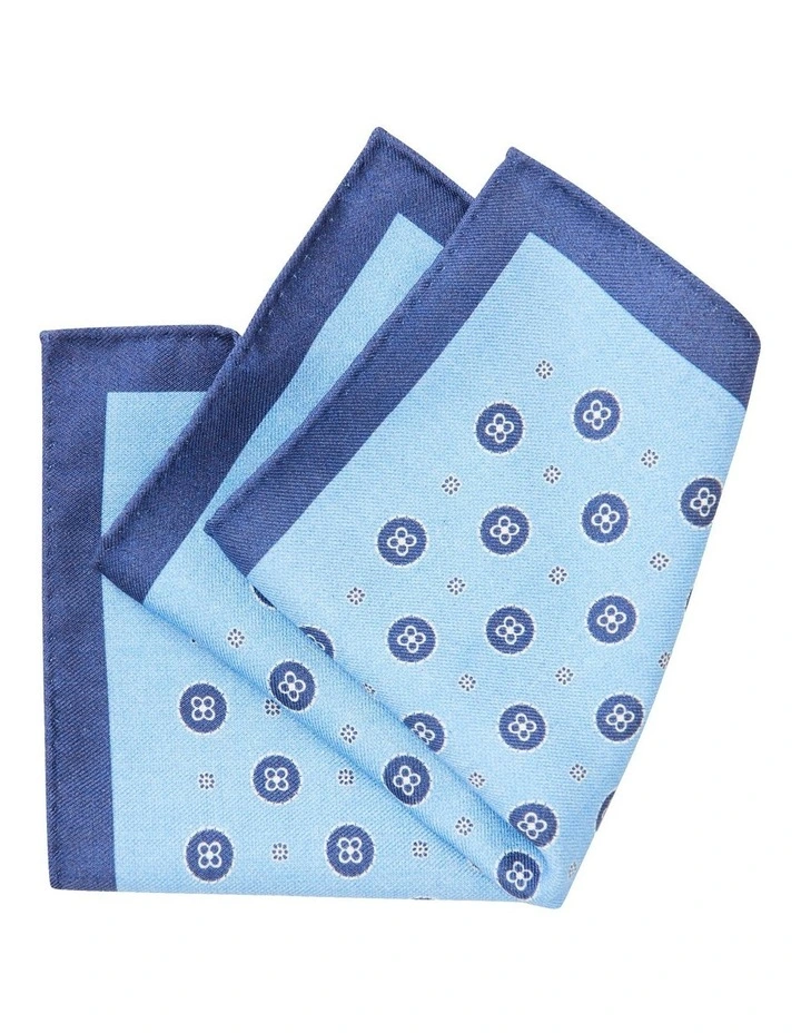 Pocket Square Geometric Print Handkerchiefs in Blue