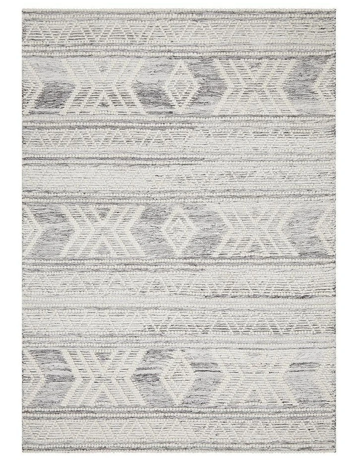 Esha Woven Tribal Rug Silver Grey