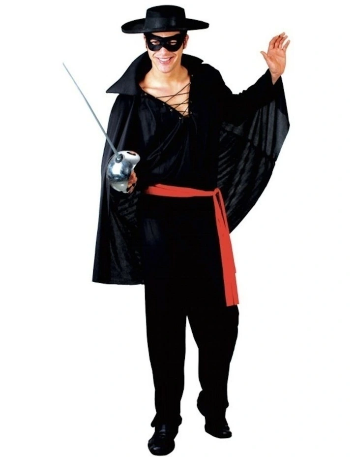 Deluxe Bandit Fancy Dress Hero Halloween Masked Party in Black
