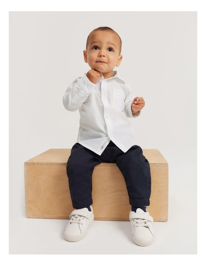 Organically Grown Cotton Oxford Shirt in White