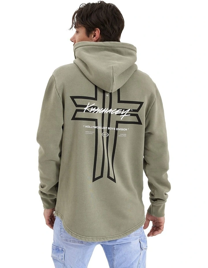 Shadow Heavy Hooded Dual Curved Sweater in Pigment Shadow