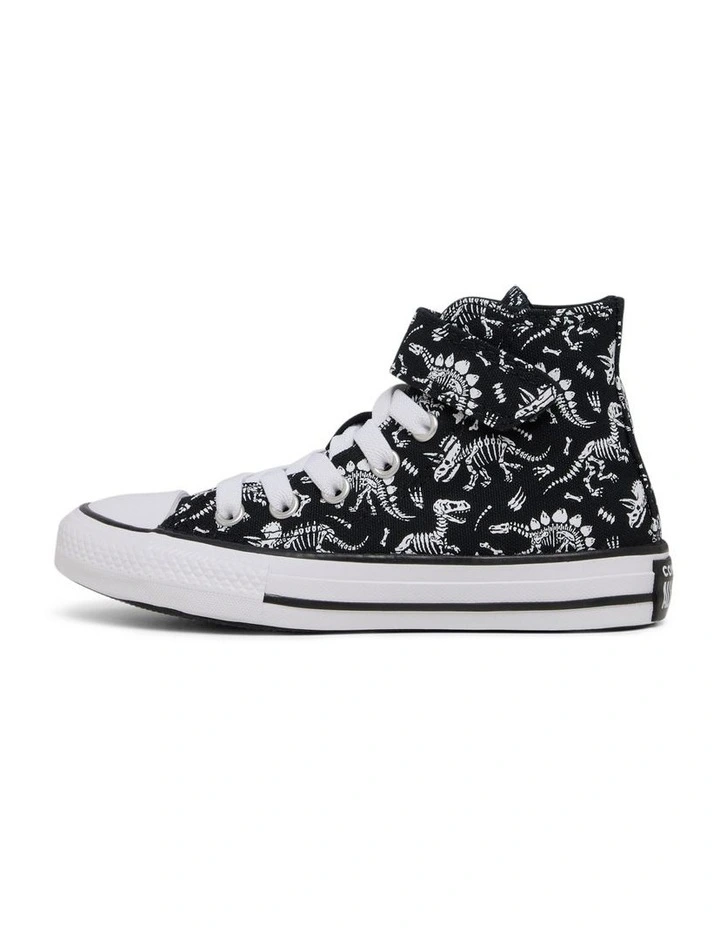 Chuck Taylor All Star 1V Hi Dinos Youth Sneakers in Black/White