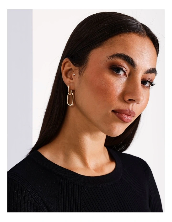 Double Chain Earring in Gold