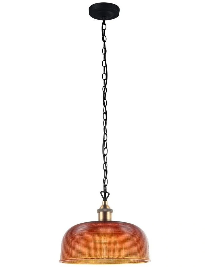 Maison 27 Halophane Glass Pendant Light Amber