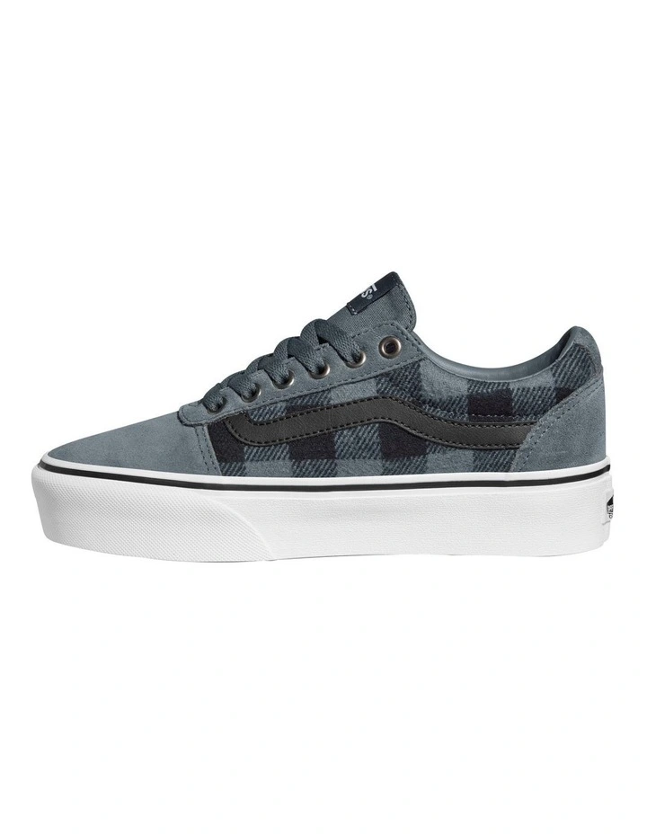 Ward Platform Shoes in Grey Plaid