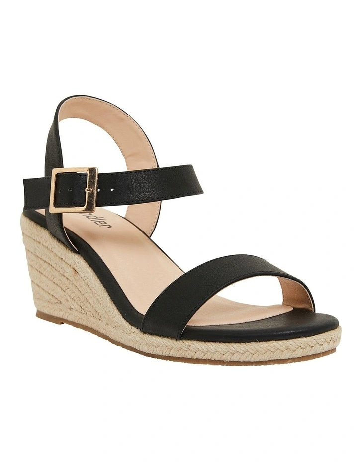 Annie Black Smooth Sandals