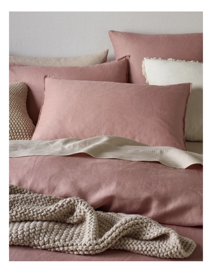Sandy Cape Washed Belgian Linen Quilt Cover Set in Wildberry