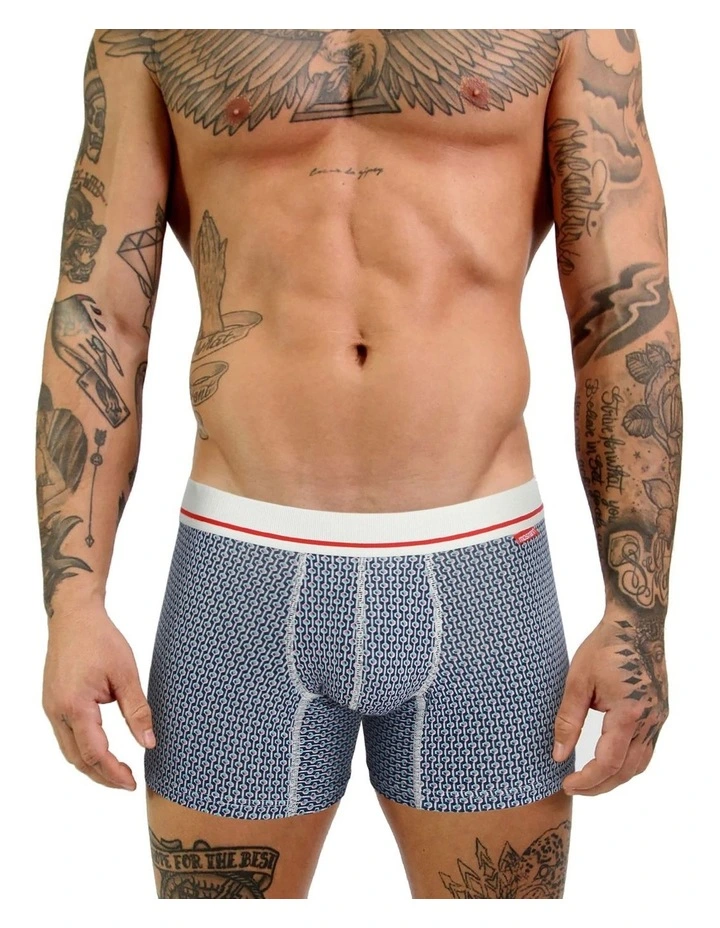 Bamboo Trunk in Blue Geo
