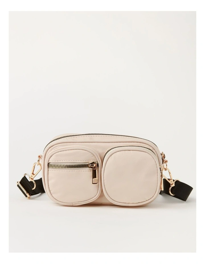 Nylon Crossbody Bag In Champagne