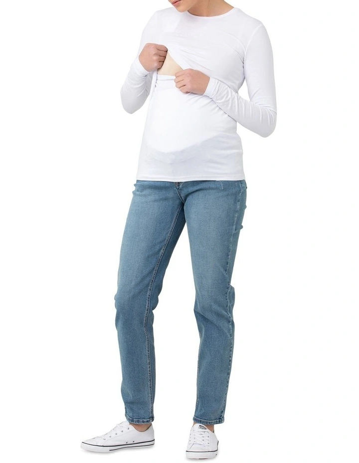 Organic Cotton Nursing Top in White