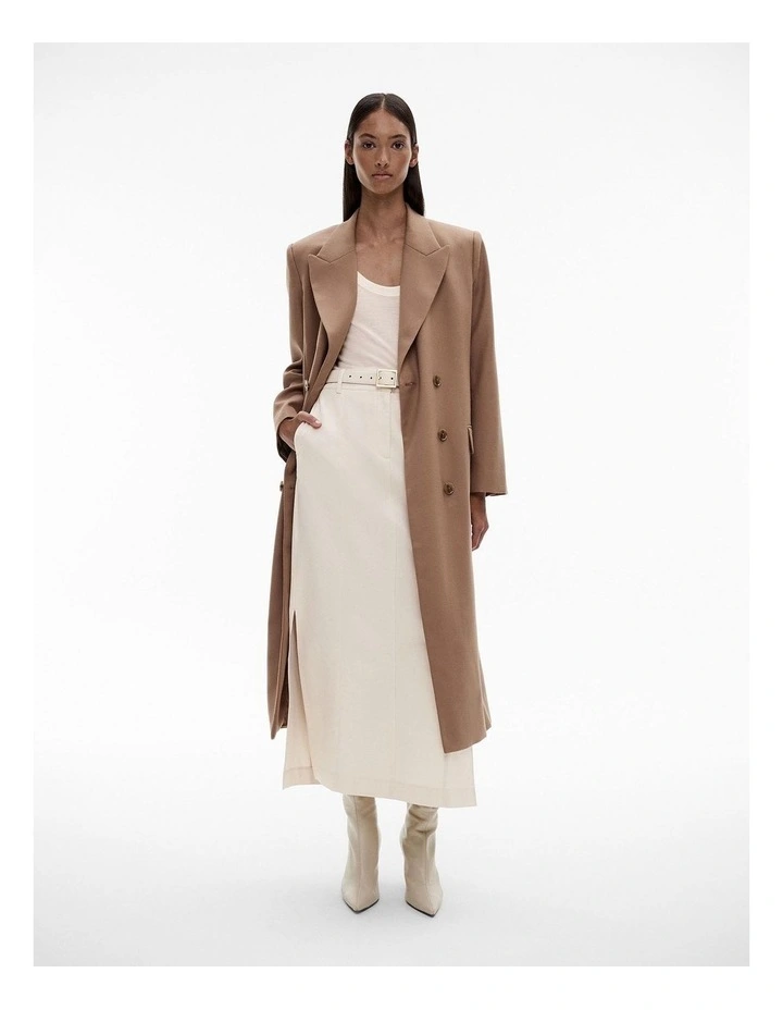 Seam Detail Maxi Skirt in Cream