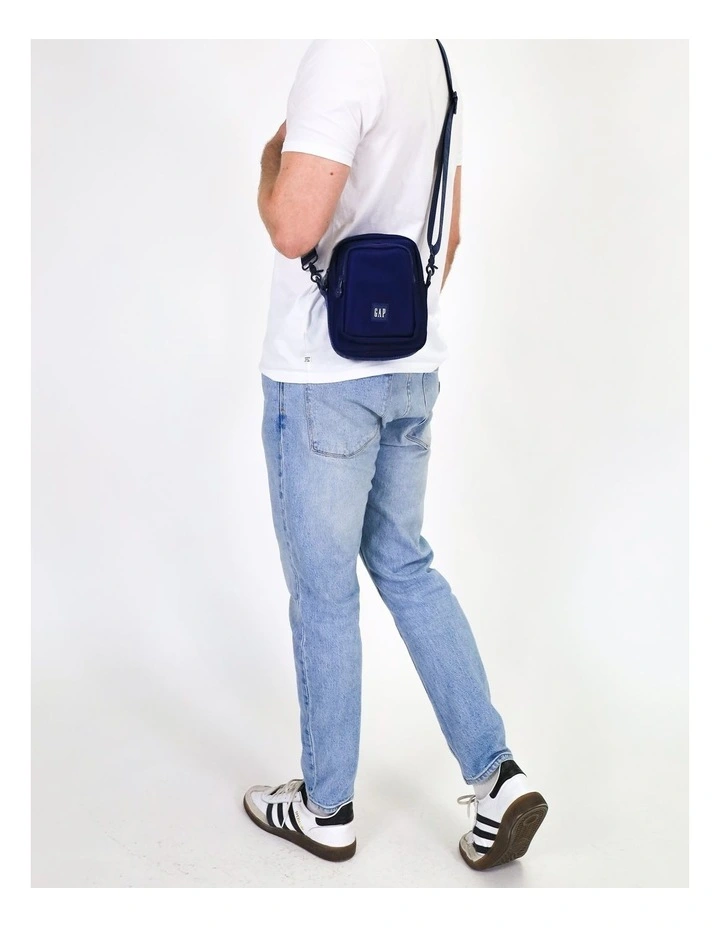 Nylon Square Cross-Body Bag in Blue