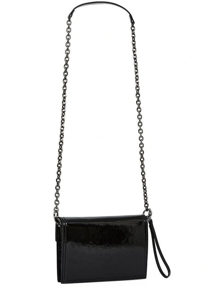 Cher Patent Crossbody Bag in Black
