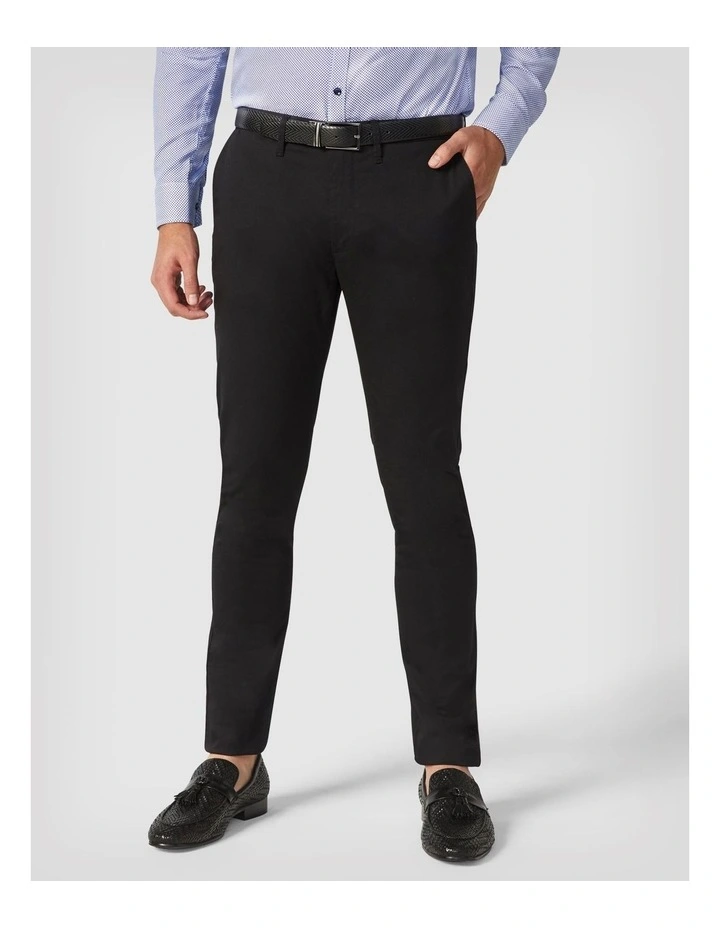 Ultra Slim Stretch Cotton Chino in Black