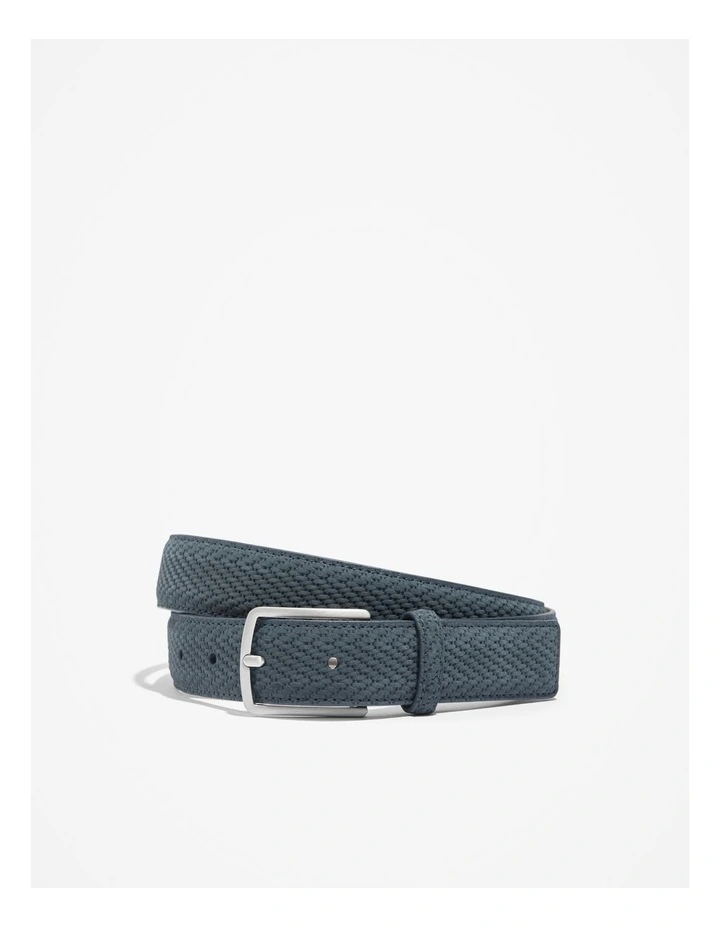 Suede Textured Belt in Navy