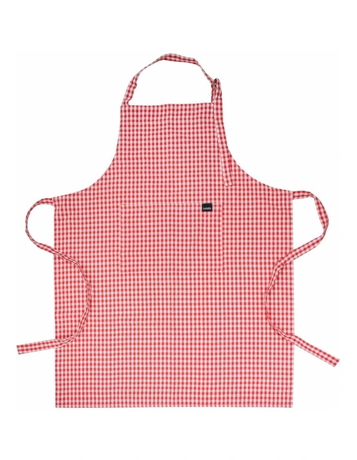 Gingham Printed Apron in Pink