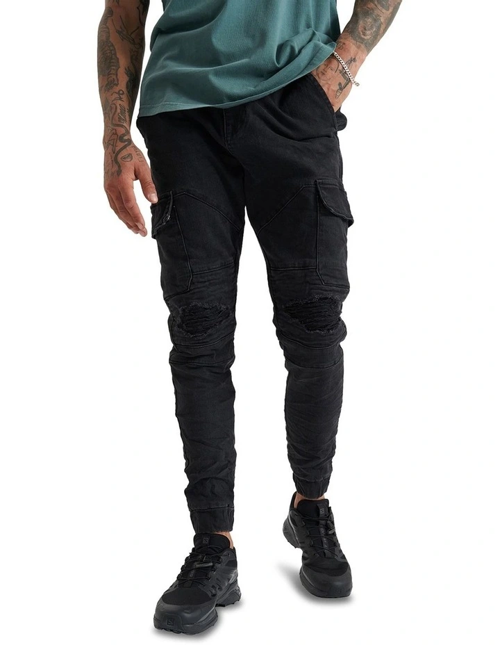 Trackhawk Denim Jogger in Black