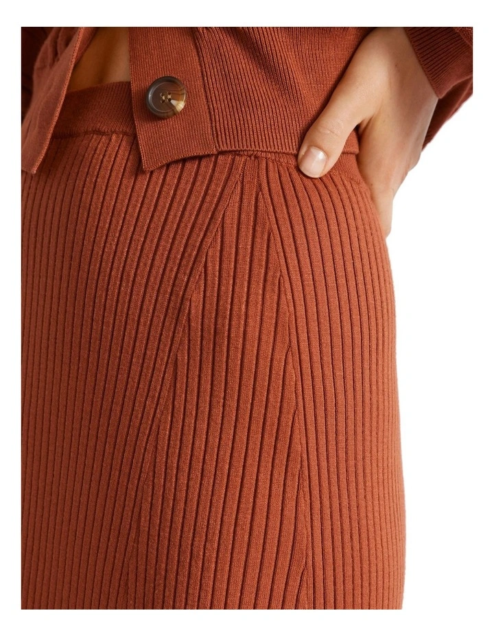 Godet Knit Skirt in Orange