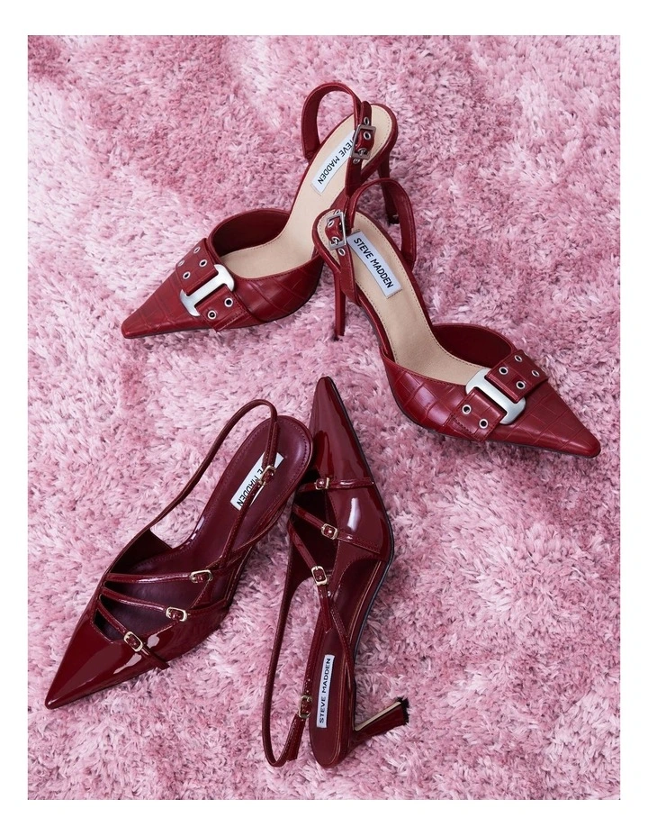 Dillon Heels in Red Croco