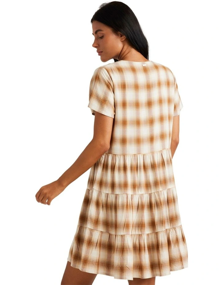Plaid Heights Dress in Brown