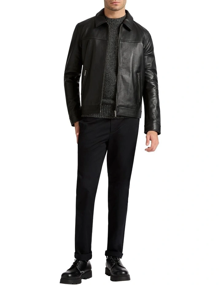 Lenox Leather Jacket in Black