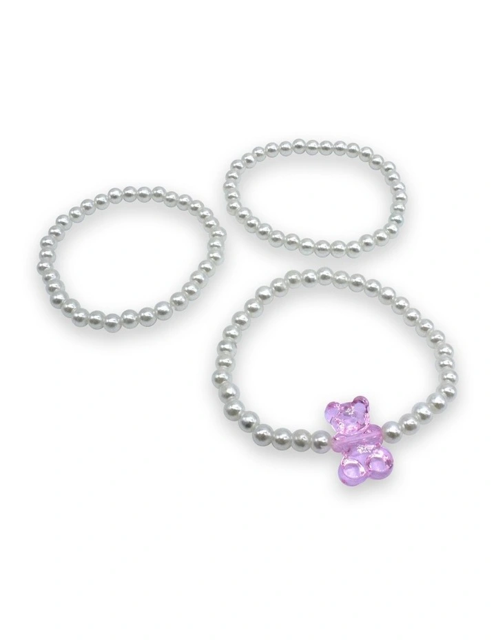 Pearl Bear Bracelet 3 Pack in Multi