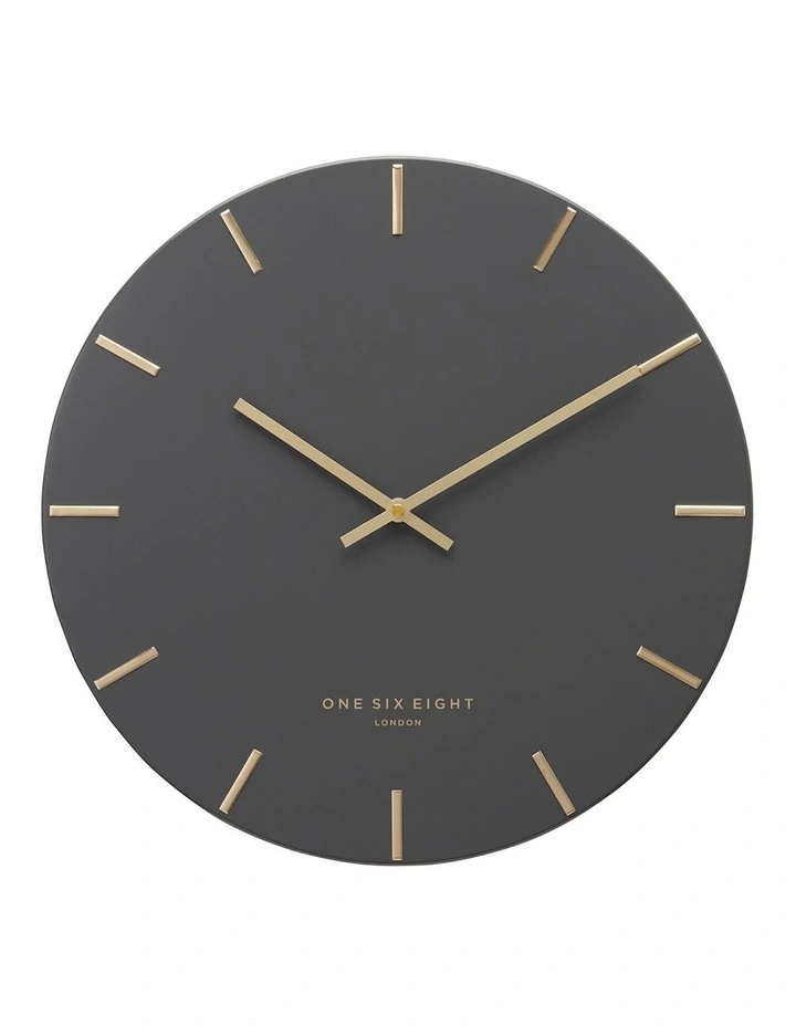 Luca Silent Wall Clock 60cm in Charcoal