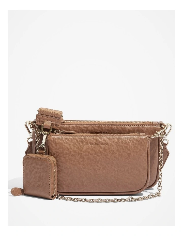 Double Pouch Crossbody Bag in Camel