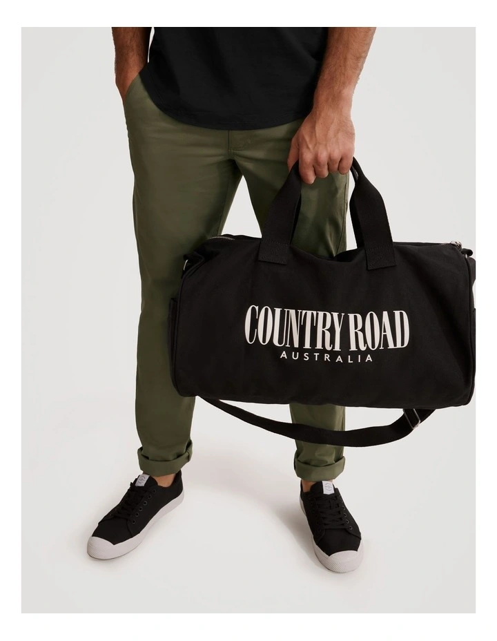 Organically Grown Cotton Heritage Duffle Bag in Black